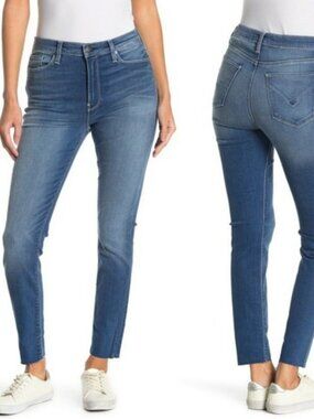 Hudson Barbara Super Skinny Raw Hem Jeans